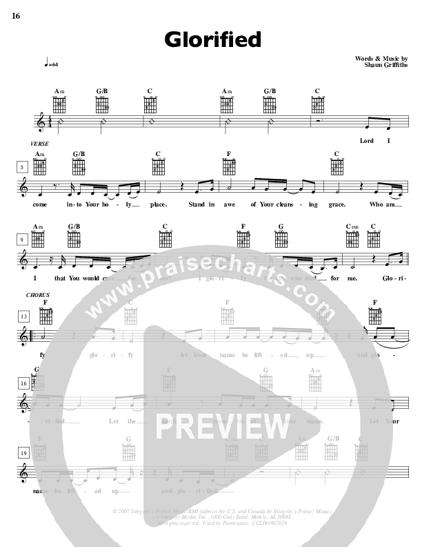 Glorified Lead Sheet (Parachute Band)