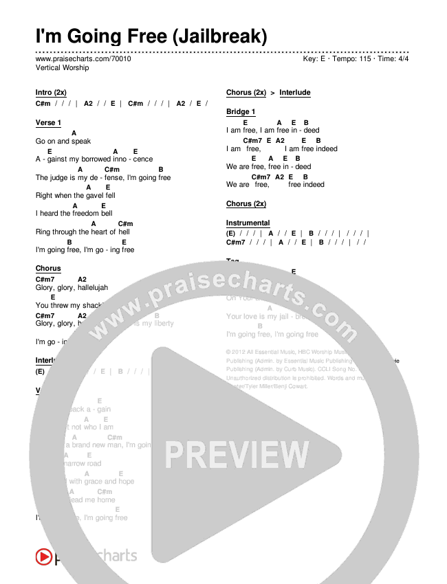 I'm Going Free (Jailbreak) Chords & Lyrics (Vertical Worship)