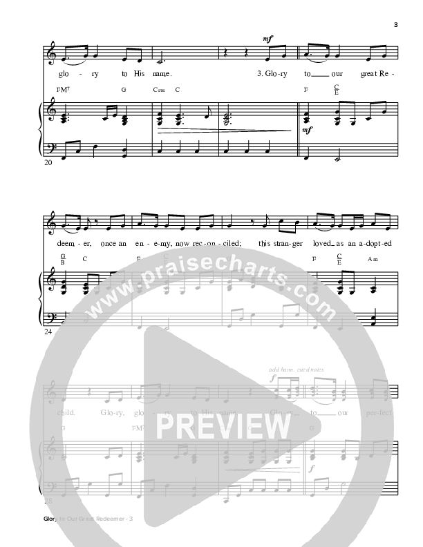 Glory To Our Great Redeemer Piano/Vocal & Lead (Todd Agnew)