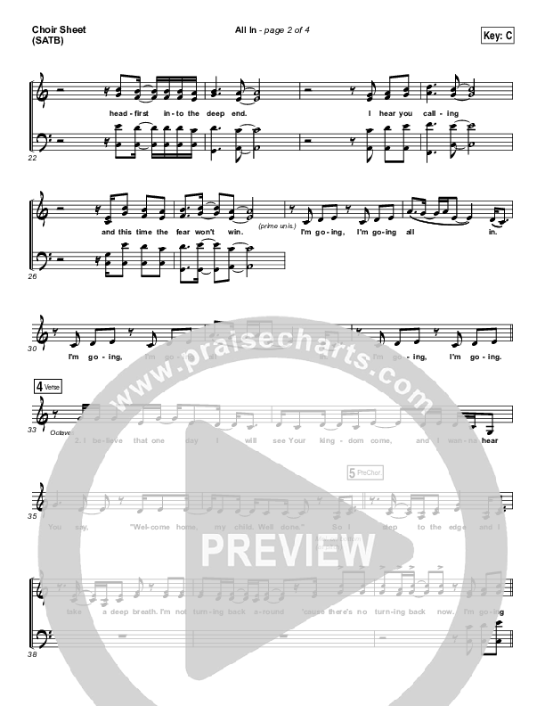 All In Choir Sheet (SATB) (Print Only) (Matthew West)