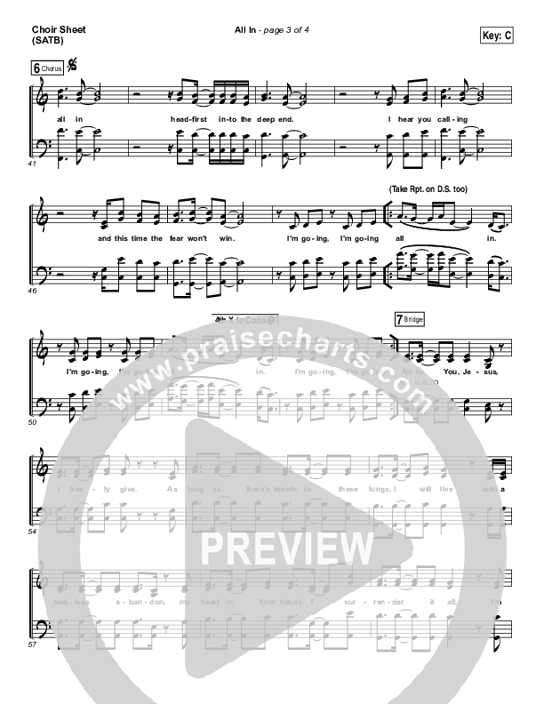 All In Choir Sheet (SATB) (Print Only) (Matthew West)