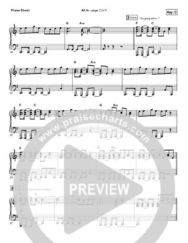 All In Piano Sheet (Print Only) (Matthew West)