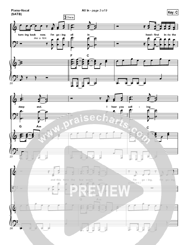 All In Piano/Vocal (Print Only) (Matthew West)