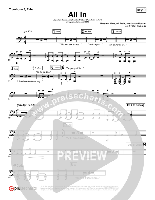 All In Trombone 3/Tuba (Matthew West)