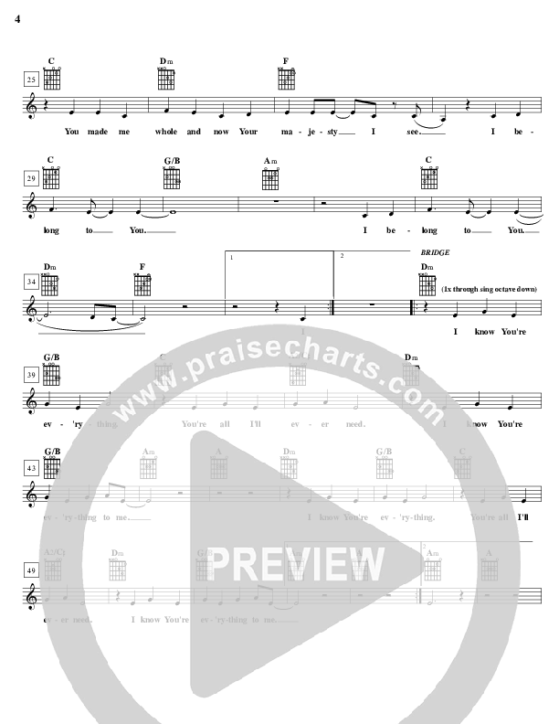 I Belong To You Lead Sheet (Parachute Band)