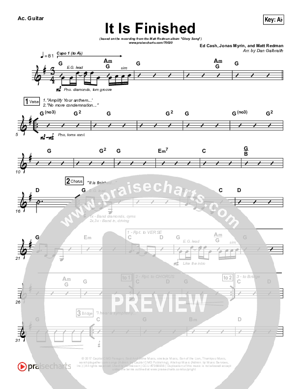 It Is Finished Acoustic Guitar (Matt Redman)