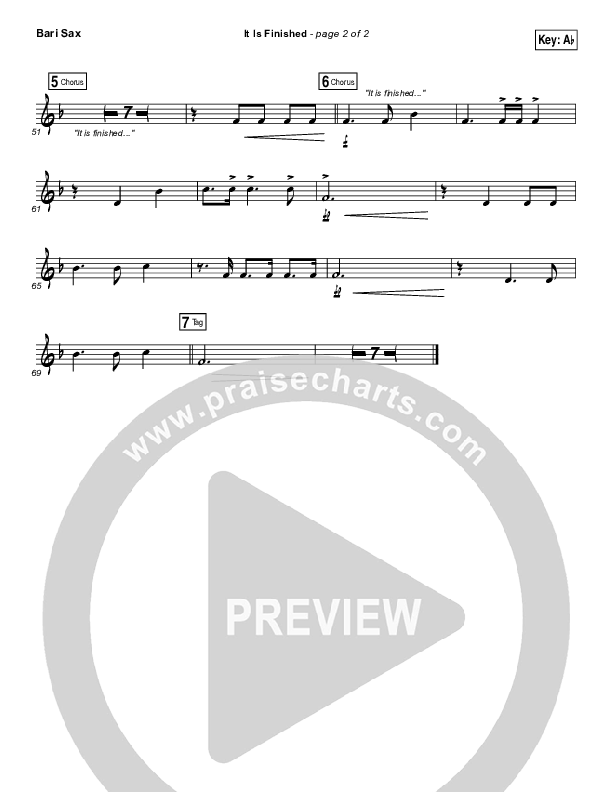 It Is Finished Bari Sax (Matt Redman)