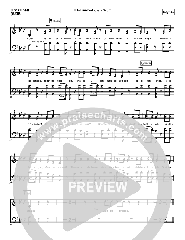 It Is Finished Choir Sheet (SATB) (Matt Redman)