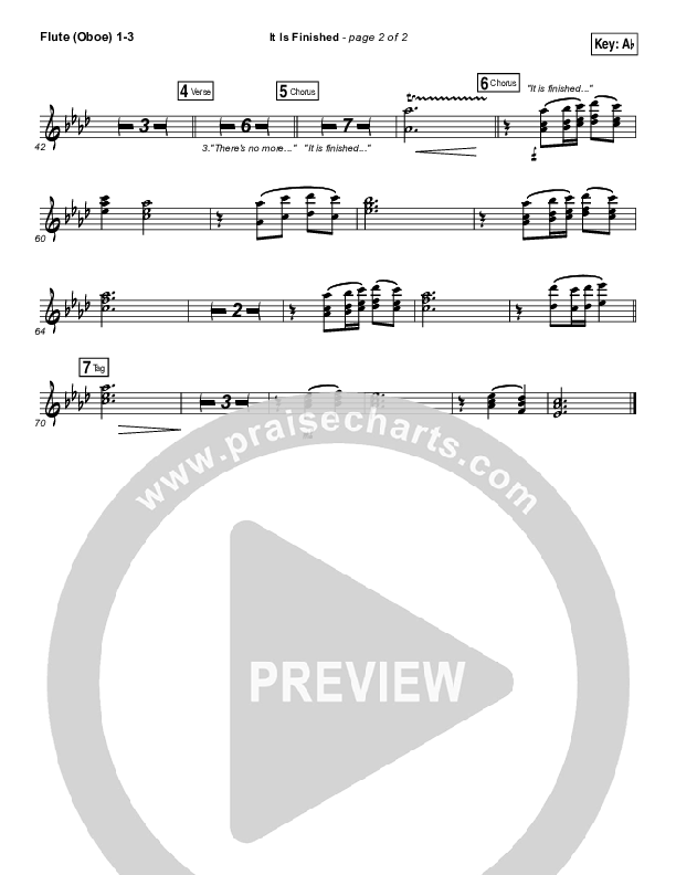 It Is Finished Flute/Oboe 1/2/3 (Matt Redman)