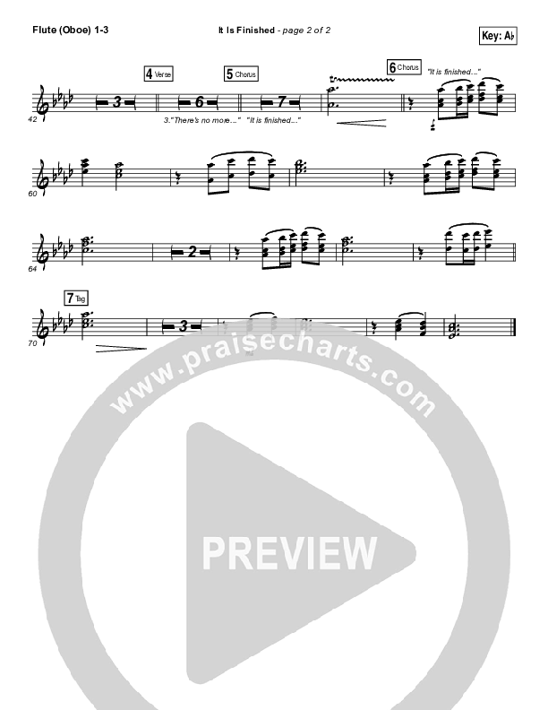 It Is Finished Flute/Oboe 1/2/3 (Matt Redman)