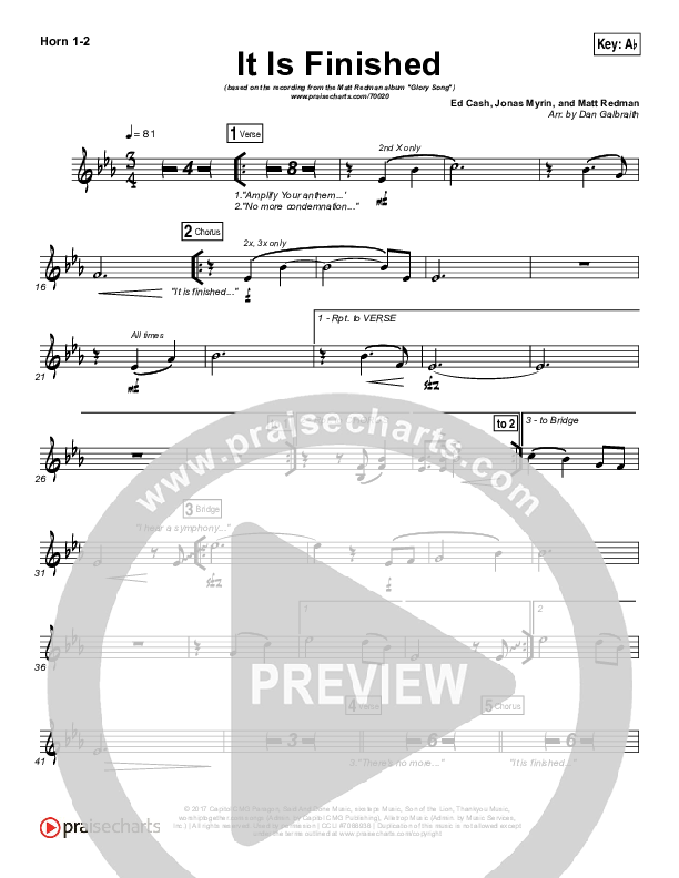 It Is Finished Brass Pack (Matt Redman)