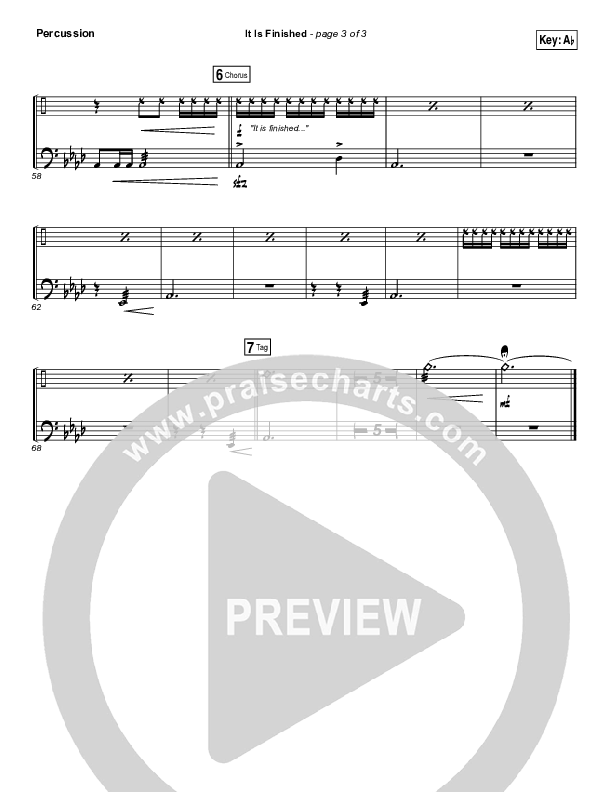 It Is Finished Percussion (Matt Redman)