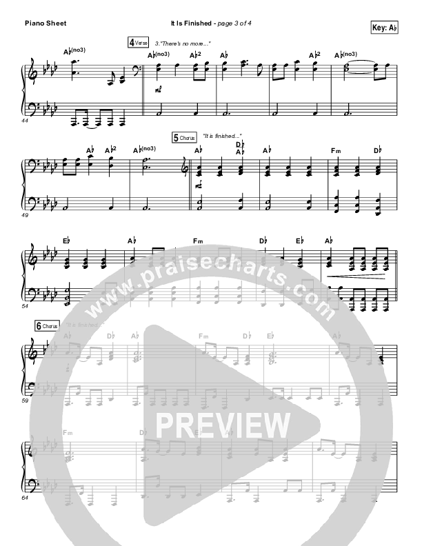 It Is Finished Piano Sheet (Matt Redman)