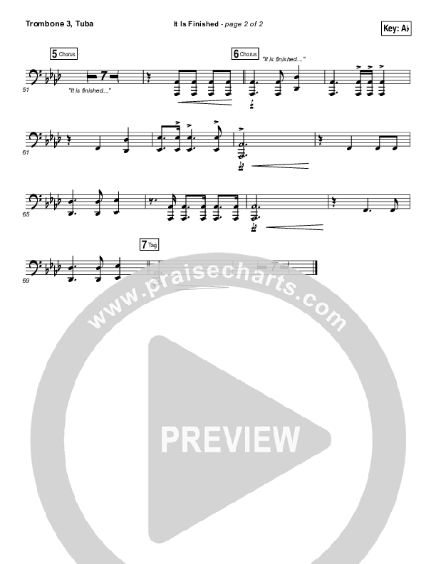 It Is Finished Trombone 3/Tuba (Matt Redman)