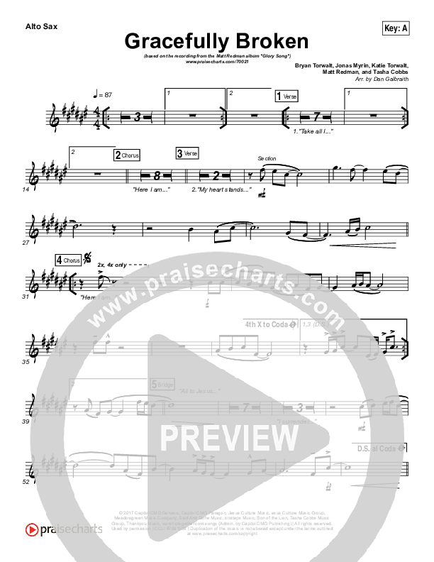 Gracefully Broken Alto Sax (Matt Redman / Tasha Cobbs Leonard)