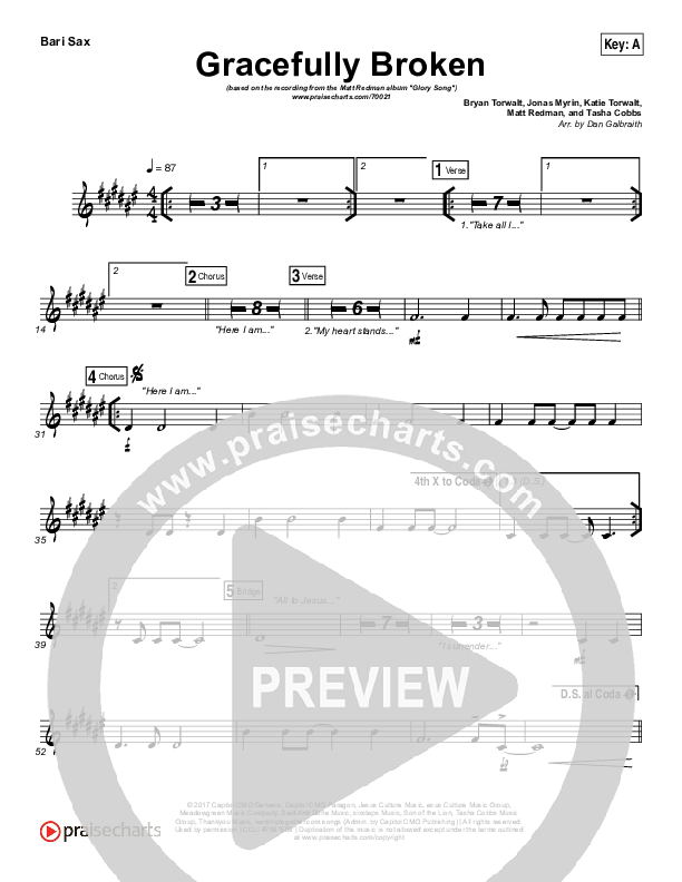 Gracefully Broken Bari Sax (Matt Redman / Tasha Cobbs Leonard)