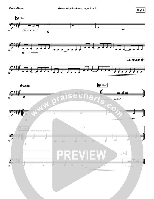 Gracefully Broken Cello/Bass (Matt Redman / Tasha Cobbs Leonard)