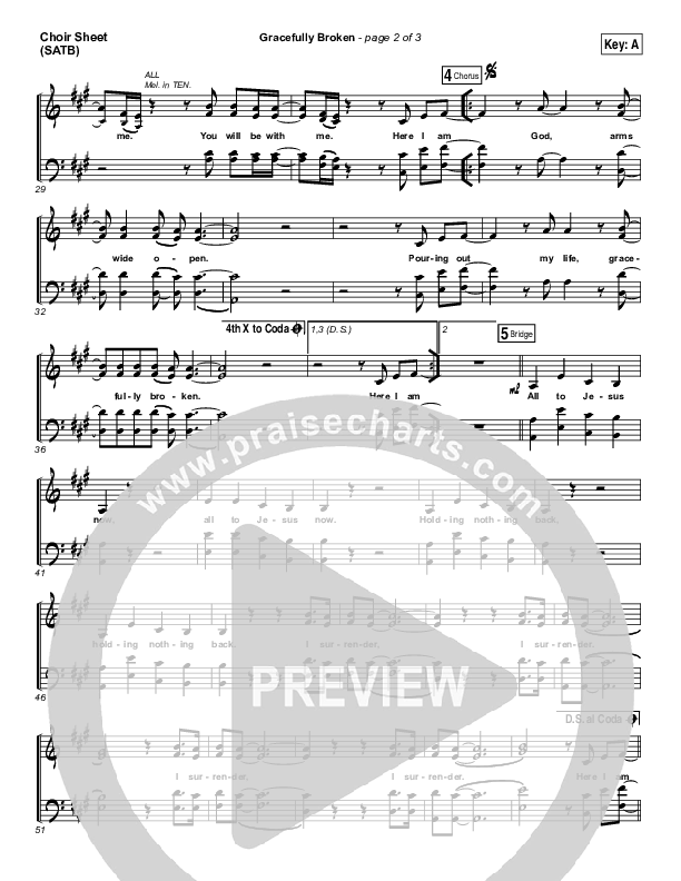 Gracefully Broken Choir Sheet (SATB) (Matt Redman / Tasha Cobbs Leonard)