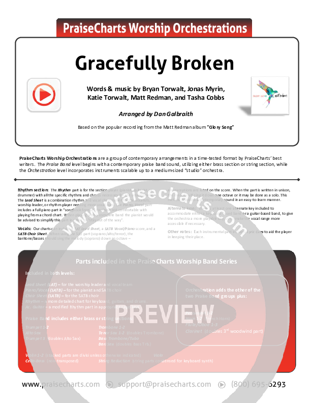 Gracefully Broken Cover Sheet (Matt Redman / Tasha Cobbs Leonard)