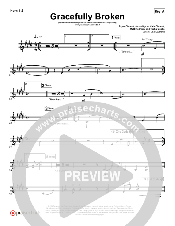 Gracefully Broken French Horn 1/2 (Matt Redman / Tasha Cobbs Leonard)