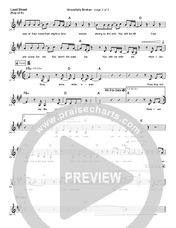 Gracefully Broken Lead Sheet (Melody) (Matt Redman / Tasha Cobbs Leonard)