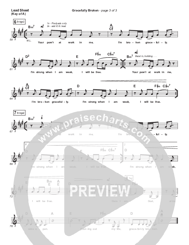 Gracefully Broken Lead Sheet (Melody) (Matt Redman / Tasha Cobbs Leonard)