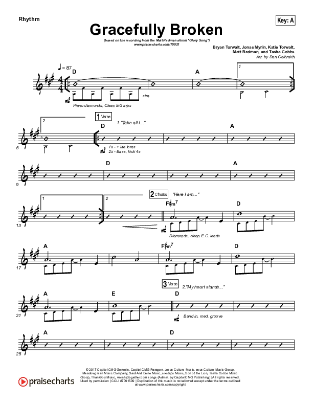 Gracefully Broken Rhythm Chart (Matt Redman / Tasha Cobbs Leonard)