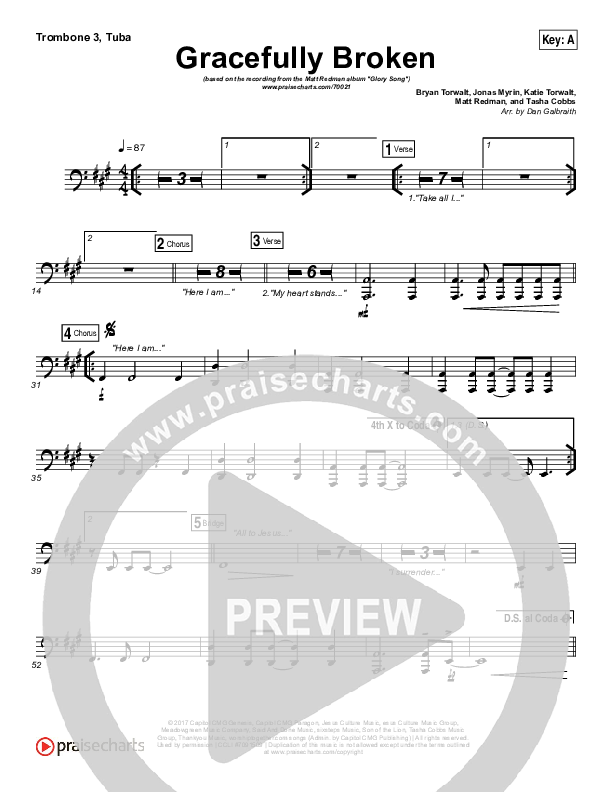 Gracefully Broken Trombone 3/Tuba (Matt Redman / Tasha Cobbs Leonard)