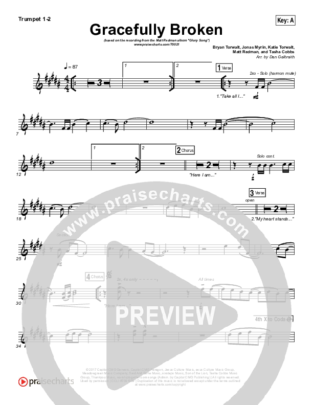 Gracefully Broken Trumpet 1,2 (Matt Redman / Tasha Cobbs Leonard)