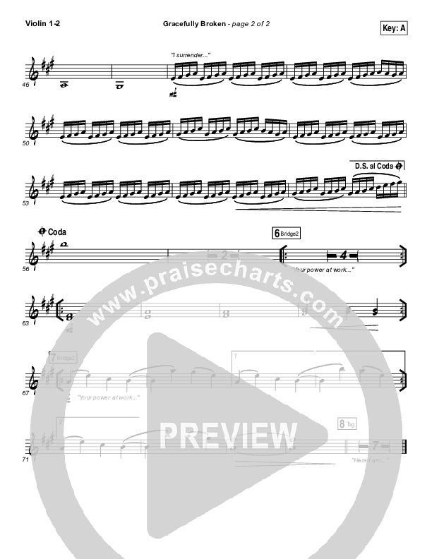 Gracefully Broken Violin 1/2 (Matt Redman / Tasha Cobbs Leonard)