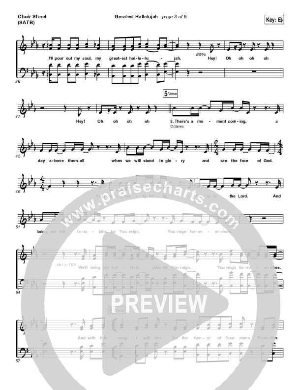 Greatest Hallelujah Choir Sheet (SATB) (Matt Redman)