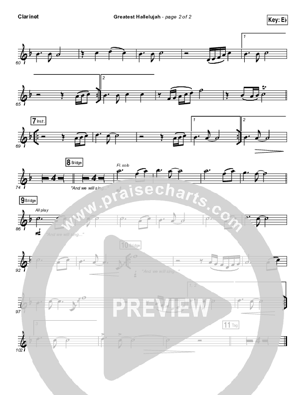 Greatest Hallelujah Clarinet (Matt Redman)