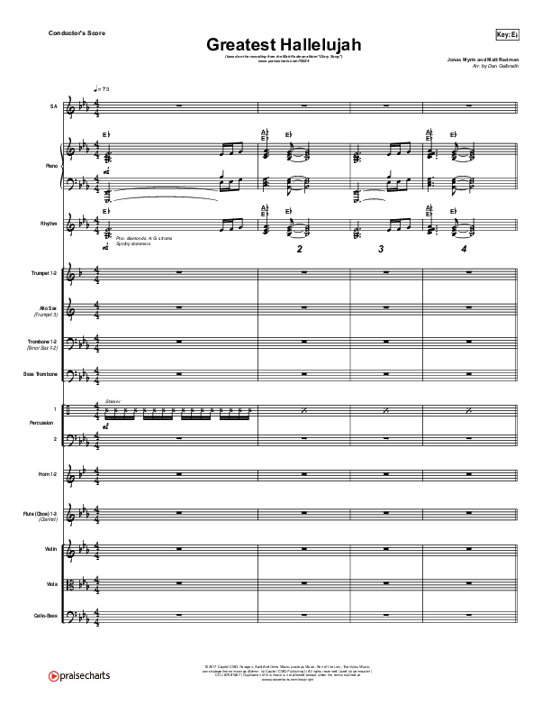 Greatest Hallelujah Conductor's Score (Matt Redman)