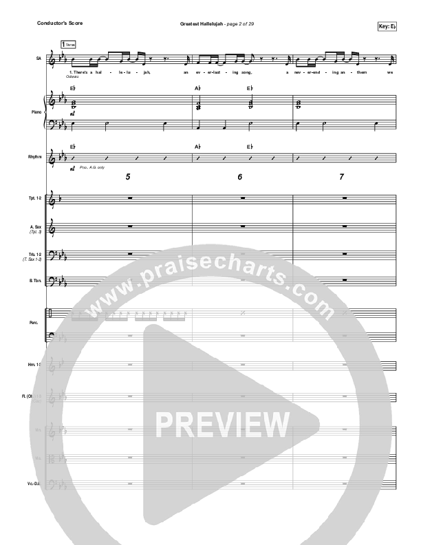 Greatest Hallelujah Conductor's Score (Matt Redman)