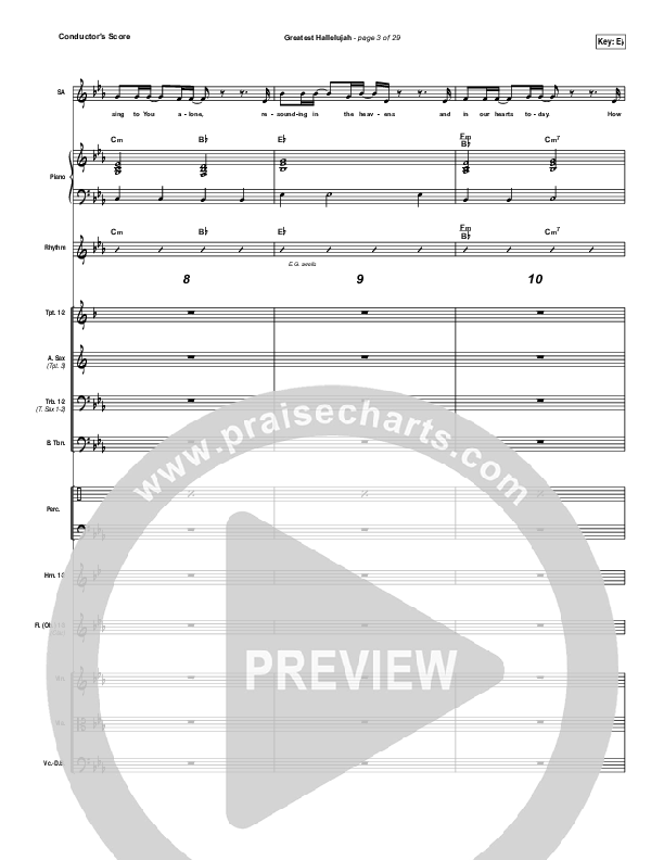 Greatest Hallelujah Conductor's Score (Matt Redman)