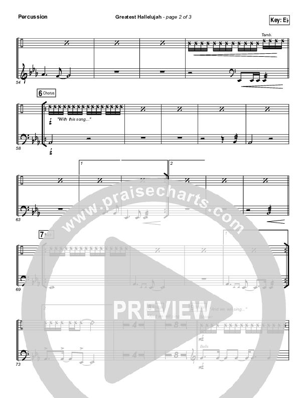 Greatest Hallelujah Percussion (Matt Redman)