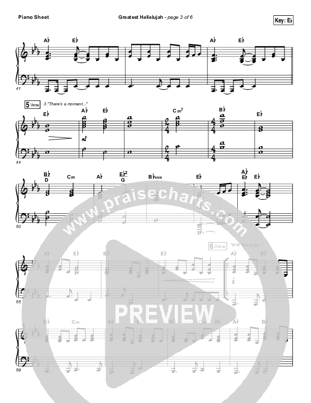 Greatest Hallelujah Piano Sheet (Matt Redman)