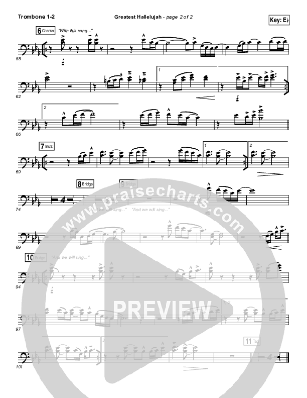 Greatest Hallelujah Trombone 1/2 (Matt Redman)