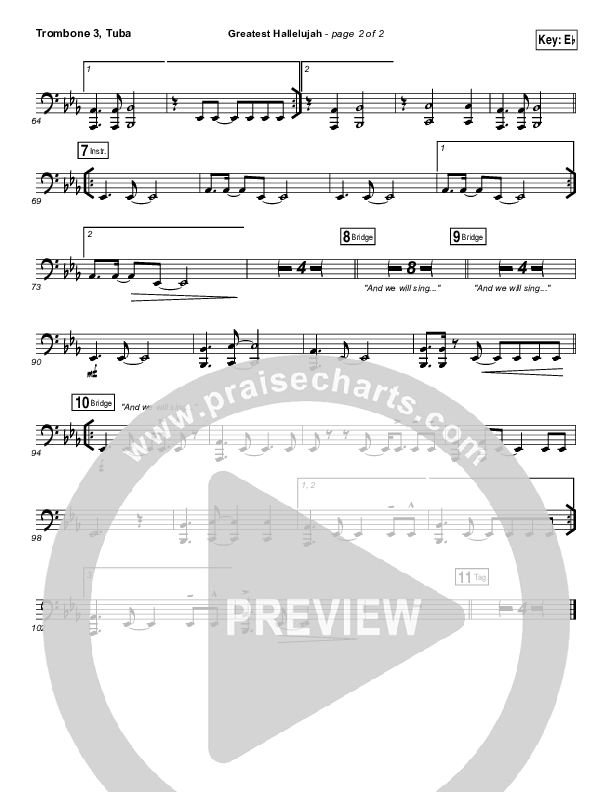 Greatest Hallelujah Trombone 3/Tuba (Matt Redman)