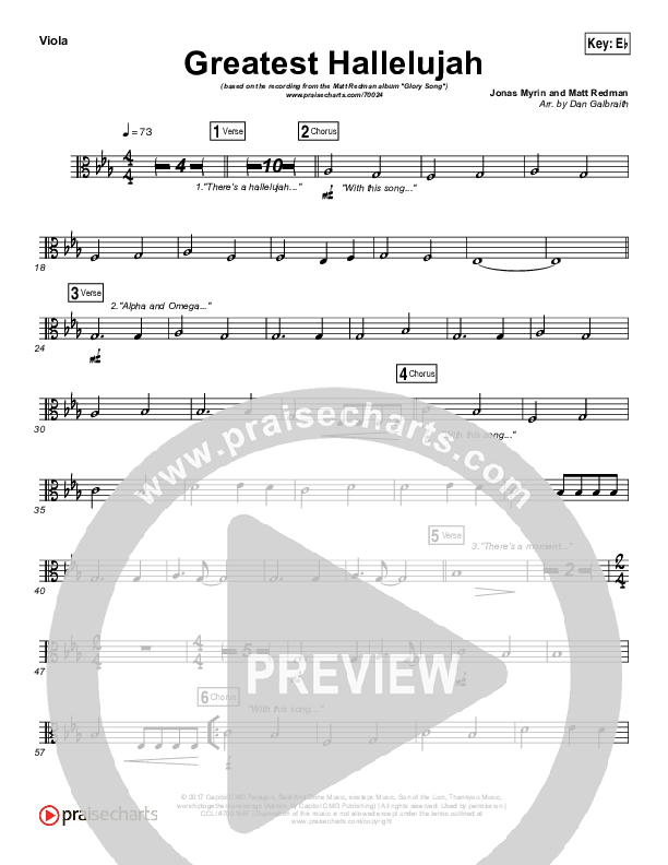 Greatest Hallelujah Viola (Matt Redman)