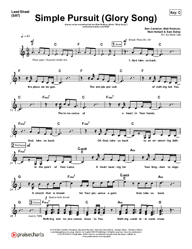 Simple Pursuit Lead (SAT) (Matt Redman)