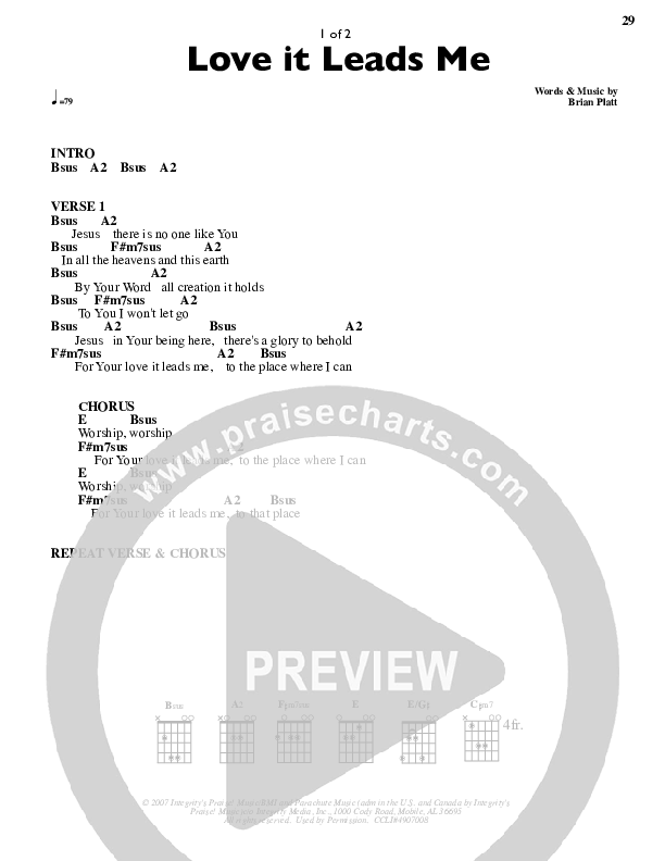 Love It Leads Me Chords & Lyrics (Parachute Band)