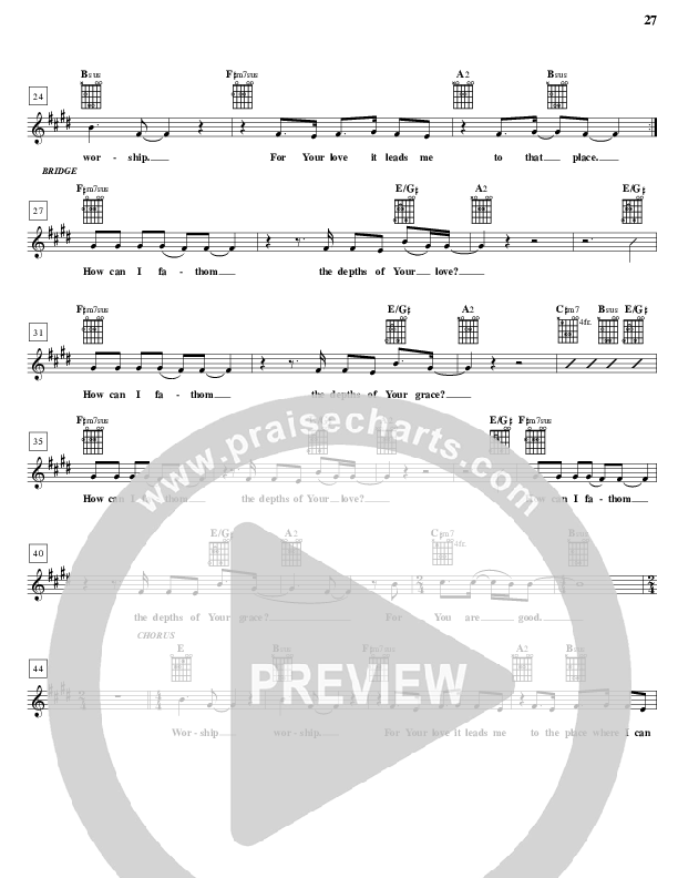 Love It Leads Me Lead Sheet (Parachute Band)