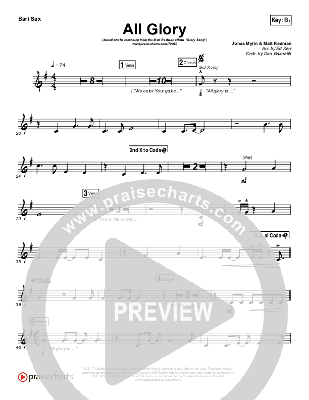 All Glory Bari Sax (Matt Redman / Kierra Sheard)