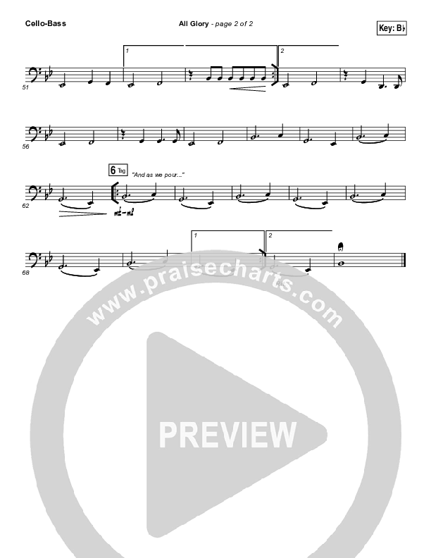 All Glory Cello/Bass (Matt Redman / Kierra Sheard)