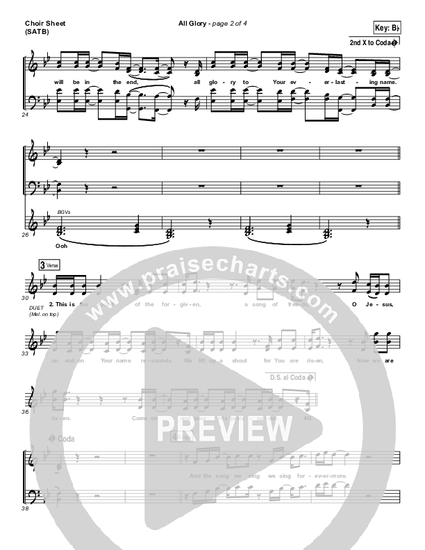All Glory Choir Sheet (SATB) (Matt Redman / Kierra Sheard)