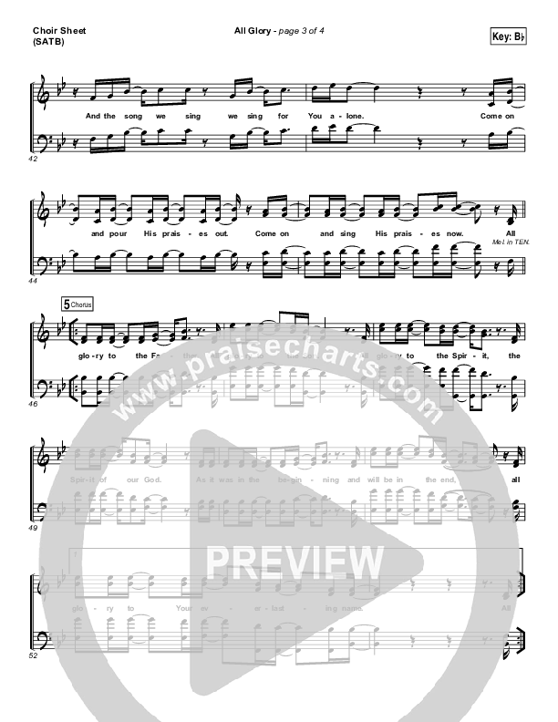 All Glory Choir Sheet (SATB) (Matt Redman / Kierra Sheard)