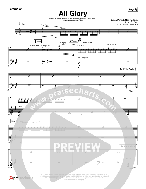 All Glory Percussion (Matt Redman / Kierra Sheard)