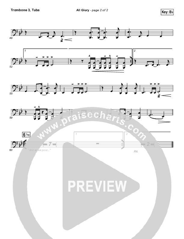 All Glory Trombone 3/Tuba (Matt Redman / Kierra Sheard)