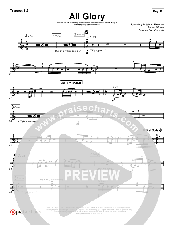 All Glory Brass Pack (Matt Redman / Kierra Sheard)
